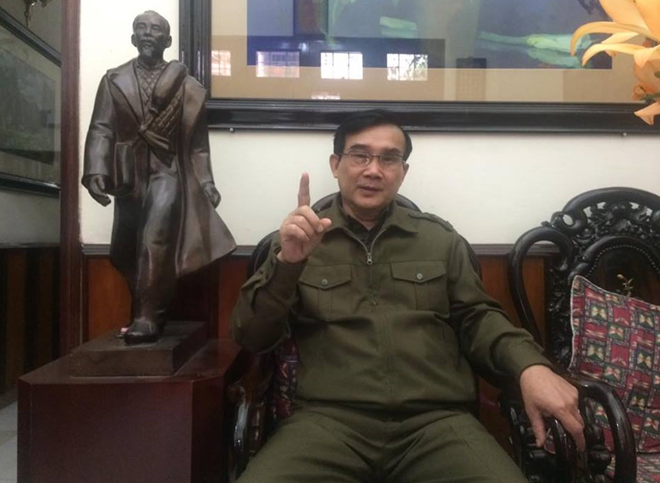 Thiếu tướng, Anh hùng Lực lượng vũ trang Nhân dân Lê Mã Lương, giám đốc bảo tàng Lịch sử quân sự Việt Nam. Ảnh:Hải Anh 'Cảng Cam Ranh sẽ ngăn mưu đồ bá quyền ở Biển Đông'