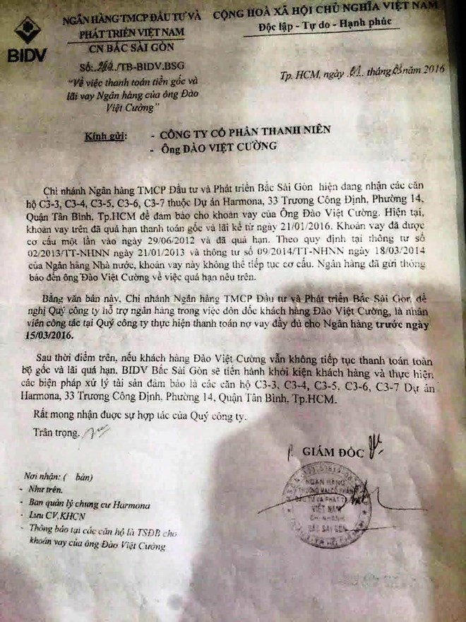 Vụ BIDV “siết nợ” chung cư: Lộ hợp đồng cho khách hàng sập bẫy ảnh 1