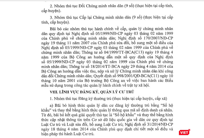 Chính phủ ra Nghị quyết lịch sử: Bỏ sổ hộ khẩu, chứng minh nhân dân ảnh 1 Một phần Nghị quyết 112/NQ-CP của Chính phủ. Ảnh: VietTimes