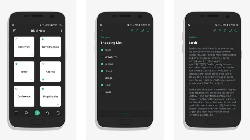 Ứng dụng BlackNote (Ảnh: Android Authority)