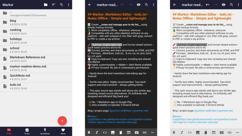 Ứng dụng Markor (Ảnh: Android Authority)