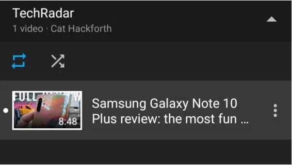 Nút lặp lại trong danh sách phát (Ảnh: Techradar)
