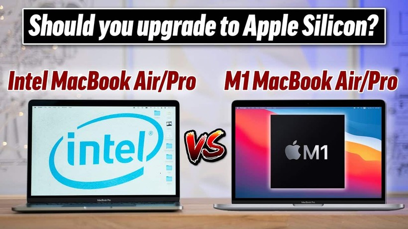 Macbook Air 2020 M1 vs Macbook Pro 13 2020 (Ảnh: Youtube)