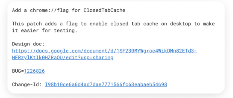 Một trong ba lệnh ủy thác cho phép Chrome lưu vào bộ nhớ cache các tab đã đóng trong thời gian ngắn (Ảnh: Android Police)
